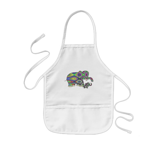Wild Elephants Kids Apron (Front)
