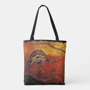Wild Emu Aboriginal Tote Bag