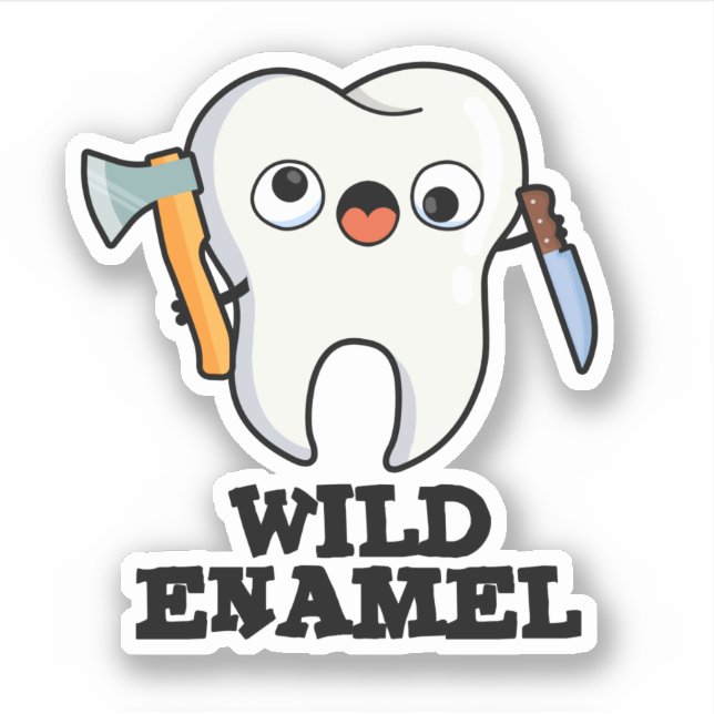 Wild Enamel Funny Wild Animal Tooth Pun  (Front)