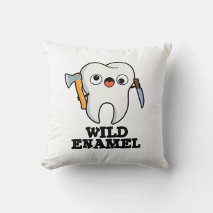 Wild Enamel Funny Wild Animal Tooth Pun Cushion