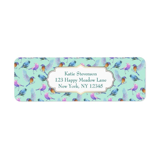 Wild Exotic Birds Colourful Watercolor Pattern (Front)