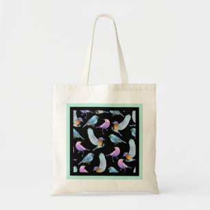 Wild Exotic Birds Watercolor Pattern Tote Bag