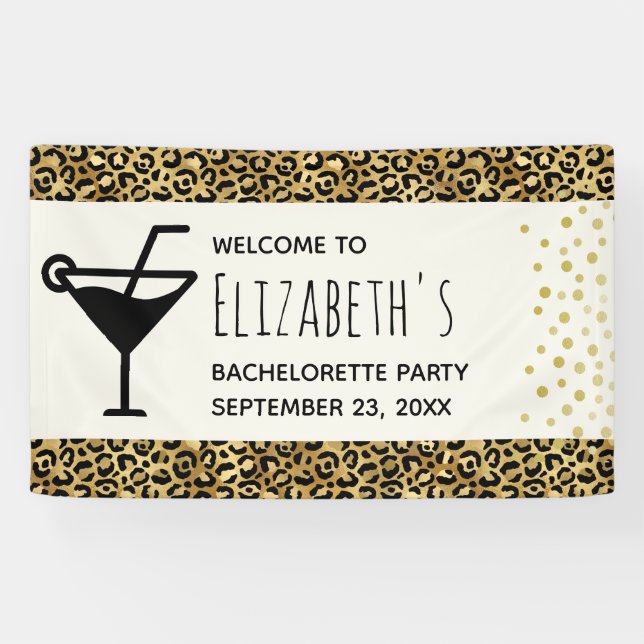 Wild & Exotic Leopard Print Pattern Bachelorette B Banner (Horizontal)