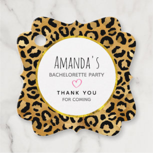 Wild & Exotic Leopard Print Pattern Bachelorette Favour Tags