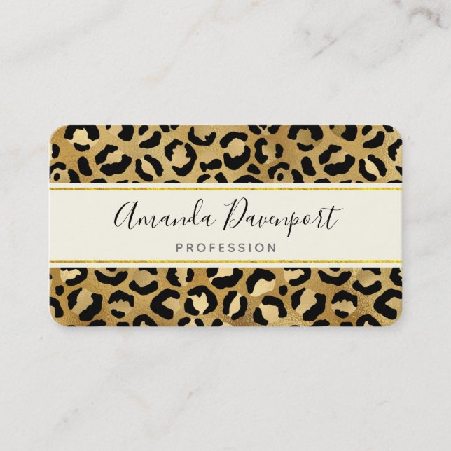 Wild & Exotic Leopard Print Pattern Business Card (Front)