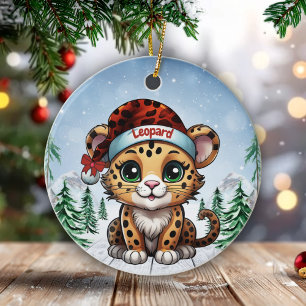 Wild Feline Lovers Woodland Wildlife Kitten 🐆🐈🐾 Ceramic Tree Decoration