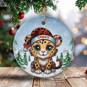 Wild Feline Lovers Woodland Wildlife Kitten 🐆🐈🐾 Ceramic Tree Decoration