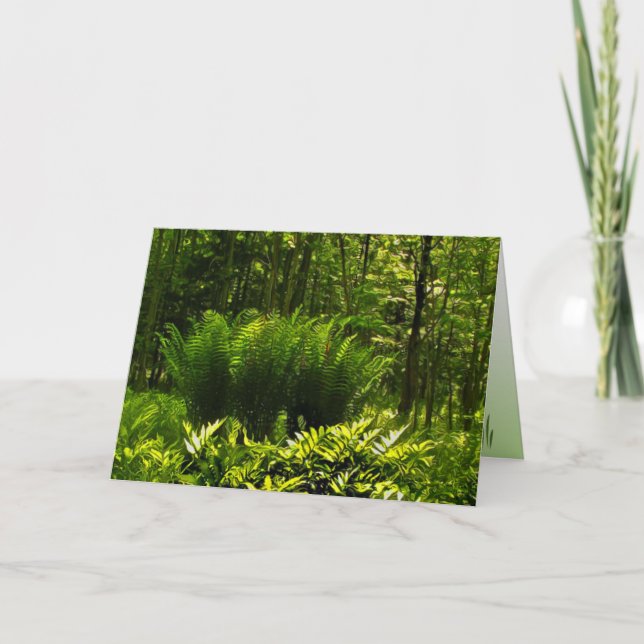 Wild Fern Abstract Easter Holiday Card (Front)