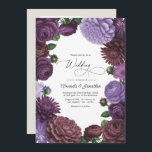 Wild Fig, Cocoa Rose & Soft Lavender Wedding Invitation<br><div class="desc">Bring your celebration to life with this elegant floral border wedding invitation, designed with richly illustrated botanicals and modern typography for a timeless keepsake. The reverse side features an editable photo placeholder and a customizable QR code—perfect for linking to your wedding website, RSVP page, registry, or venue details. Personalize all...</div>