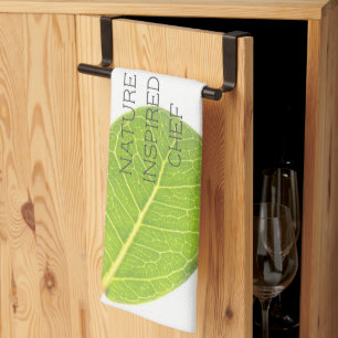 Wild Fig Leaf Minimalism Nature Inspired Chef  Tea Towel
