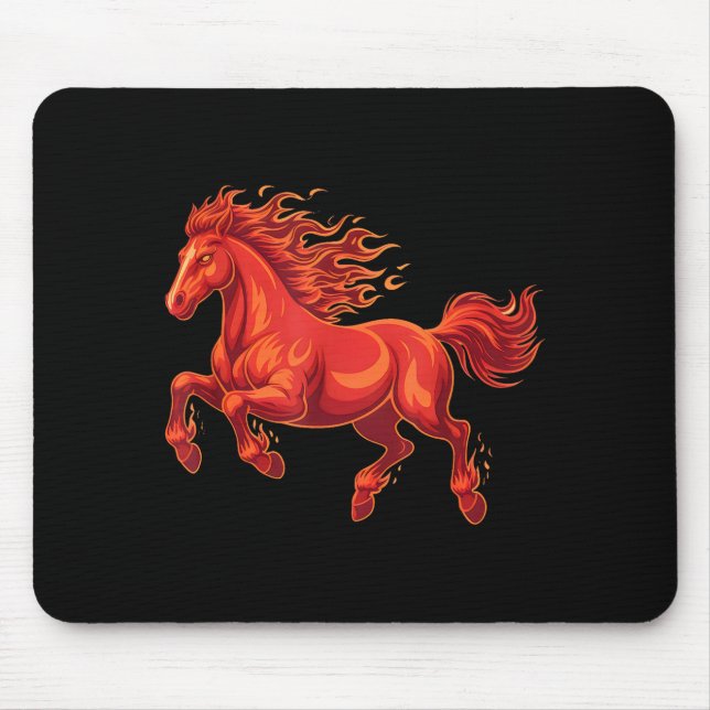 Wild Fire Horse Chinese Zodiac Sign Lunar New Year Mouse Pad (Front)