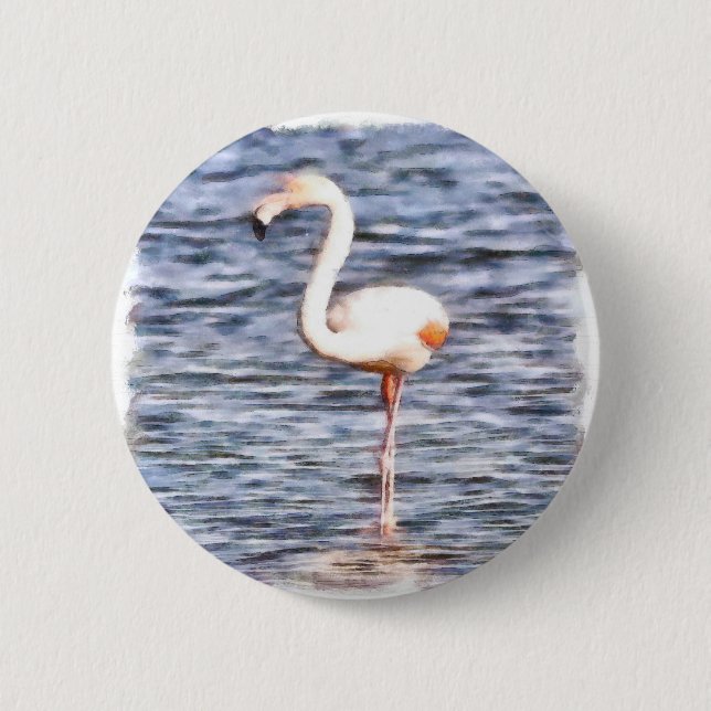 Wild Flamingo 6 Cm Round Badge (Front)