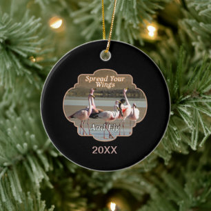 Wild Flamingos - Spread Your Wings and Fly Ceramic Tree Decoration