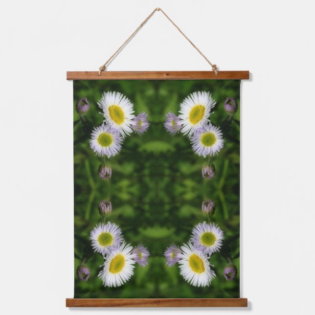 Wild Fleabane Daisy Flower Close Up Abstract Hanging Tapestry (Front)