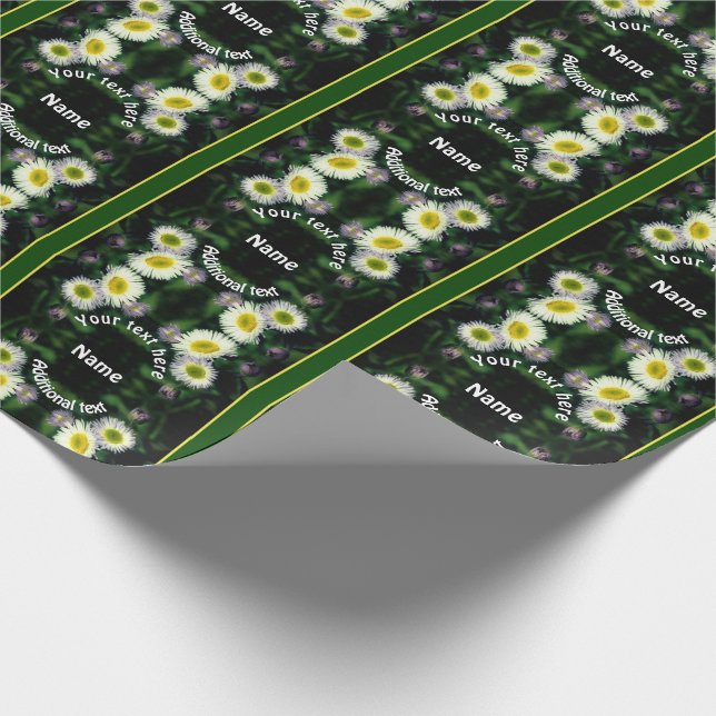 Wild Fleabane Daisy Flower Personalised Wrapping Paper (Corner)