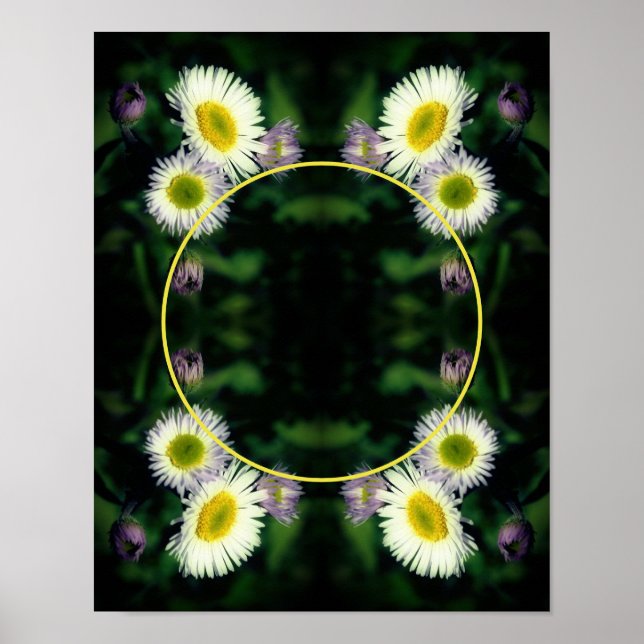Wild Fleabane Daisy Frame Create Your Own Photo Poster (Front)