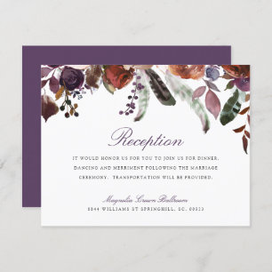 Wild Floral Bloom Reception Insert Invitation