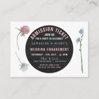 Wild Floral Chalkboard, Admission Ticket