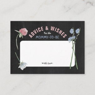 Wild Floral Chalkboard Advice Enclosure Card