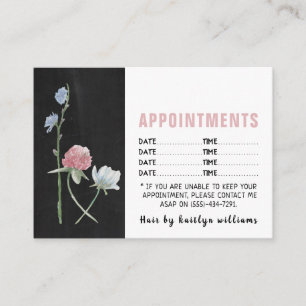 Wild Floral Chalkboard Appointment Enclosure Card