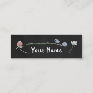 Wild Floral Chalkboard, Bookmark Mini Business Card