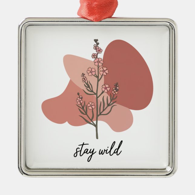 Wild Floral Design  Metal Tree Decoration (Front)