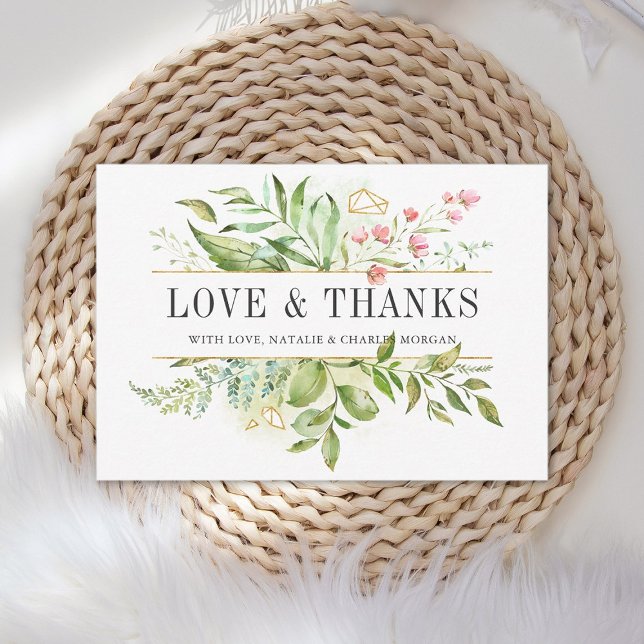 Wild Floral Green Foliage Wedding Thank You (Creator Uploaded)