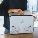 Wild Floral  Laptop Sleeve<br><div class="desc">The Wild Floral Laptop Sleeve on a dusty blue background offers a beautiful blend of natural and rustic charm. Designed with wildflowers in subtle, earthy colours over a soothing dusty blue backdrop, this Laptop Sleeve adds a unique and stylish aesthetic to your daily business or personal routine. The floral design...</div>