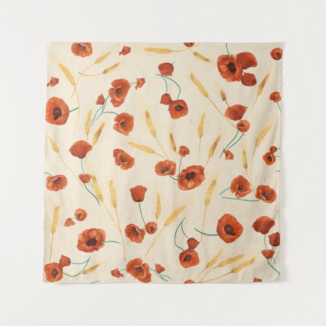 Wild floral: light background pattern. tapestry (Front)