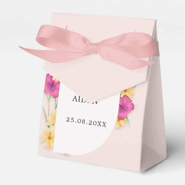 Wild Floral Meadow Wedding  Favour Box (Front Side)