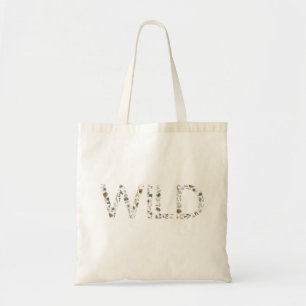 WILD Floral Pattern Cute Trendy Modern Flowers Tote Bag
