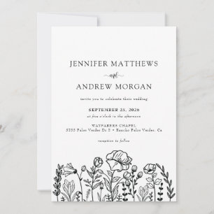 Wild Floral Qr Code wedding Invitation