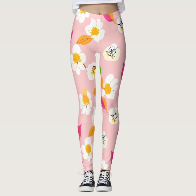 Wild Floral Seamless  Leggings (Front)