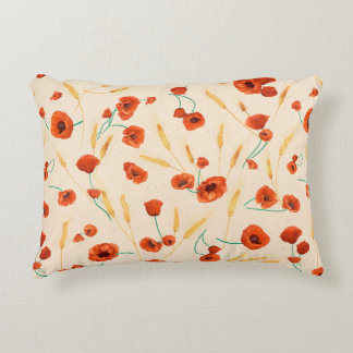Wild floral seamless pattern on a light background decorative cushion