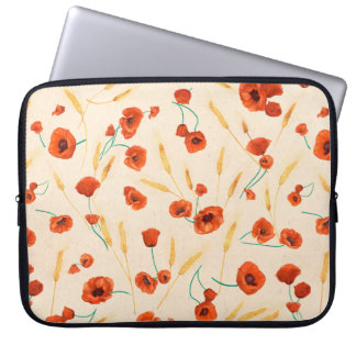 Wild floral seamless pattern on a light background laptop sleeve