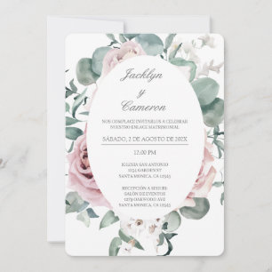 Wild Floral Spanish Wedding Invitation