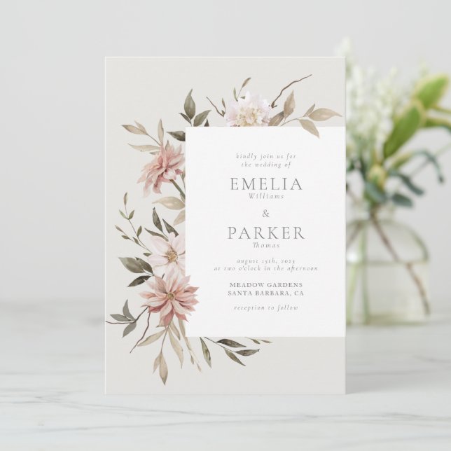 Wild Florals Invitation (Standing Front)