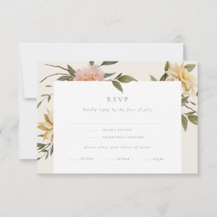 Wild Florals RSVP Card with Entrée Choice