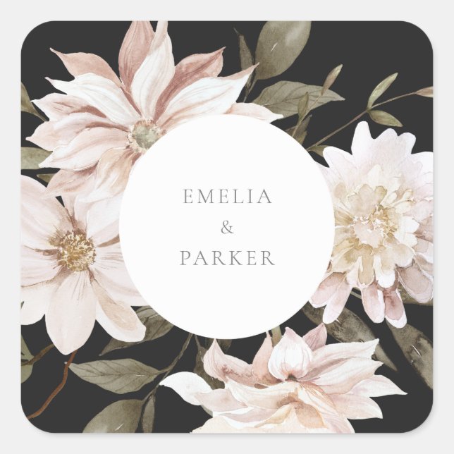 Wild Florals Square Sticker (Front)