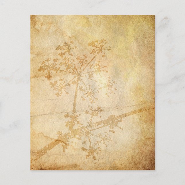 Wild Flower Aged Watercolour Scrapbook Paper (Front)