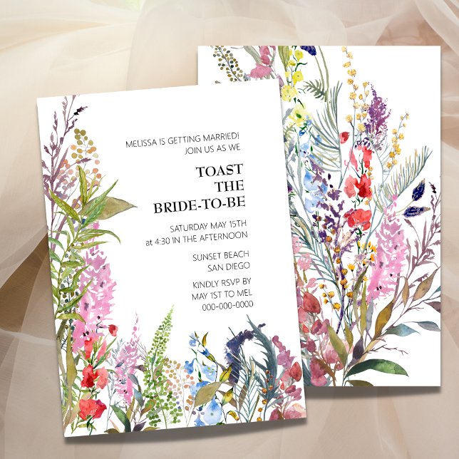 Wild Flower Blooms Bridal Shower Invitation (Creator Uploaded)