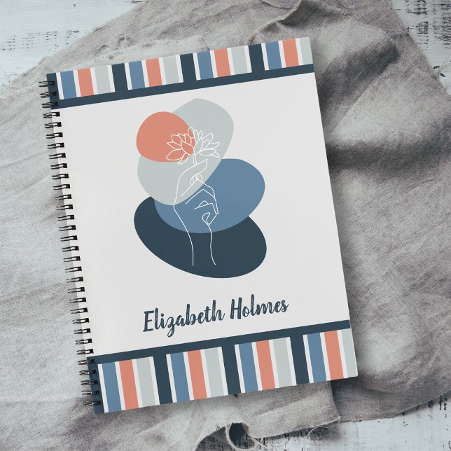 Wild Flower Boho Colour Palette Stripes Pattern Notebook (Creator Uploaded)
