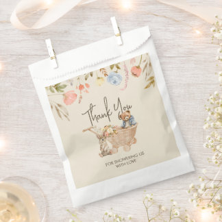 Wild Flower Boho Teddy Bear Baby Shower Thank You Favour Bags