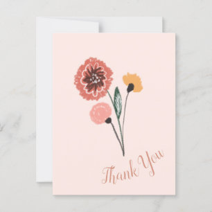 Wild Flower Bunch Floral Art Thank You  Postcard