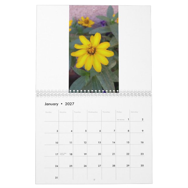 wild flower calender calendar (Jan 2027)