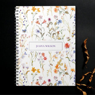 Wild flower colourful notebook