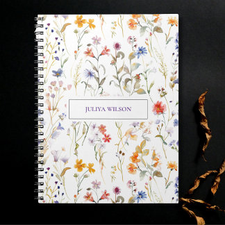 Wild flower colourful notebook