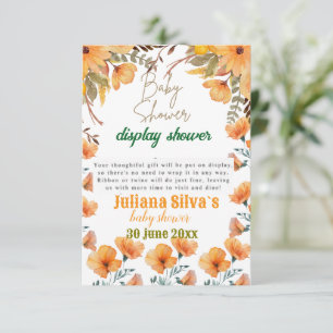 wild flower display baby showerEnclosure Card