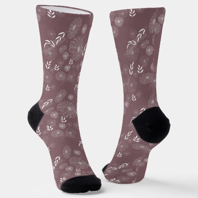 Wild Flower Doodles   Socks (Angled)
