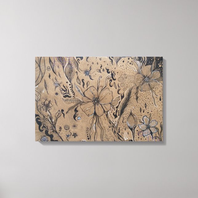 Wild Flower drawing Canvas Print (Front)